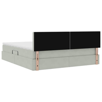 Letto con Contenitore Grigio chiaro 180 x 200 cm Velluto