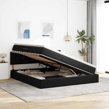 Letto con Contenitore con materasso Nero 180 x 200 cm Velluto | homemem39