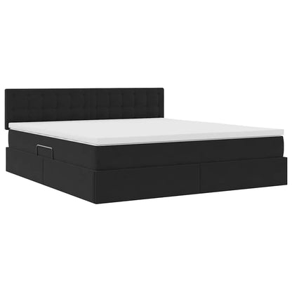 Letto con Contenitore con materasso Nero 180 x 200 cm Velluto | homemem39