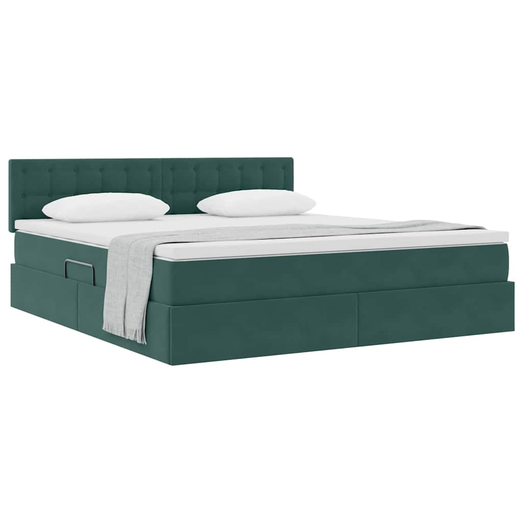 Letto con Contenitore Verde Scuro 180 x 200 cm Velluto | homemem39