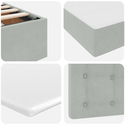 Letto con Contenitore Grigio chiaro 200 x 200 cm Velluto
