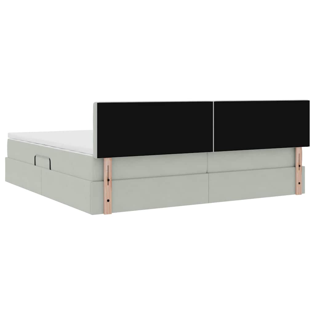 Letto con Contenitore Grigio chiaro 200 x 200 cm Velluto