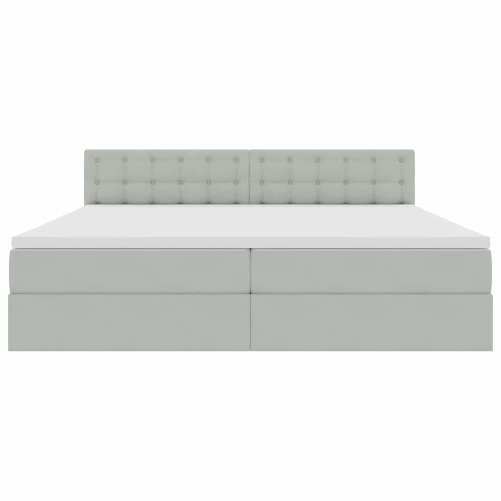 Letto con Contenitore Grigio chiaro 200 x 200 cm Velluto | homemem39