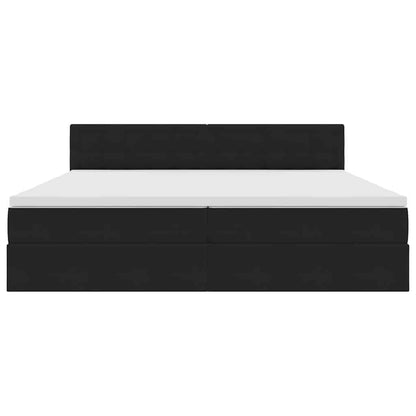 Letto con Contenitore con materasso Nero 200 x 200 cm Velluto