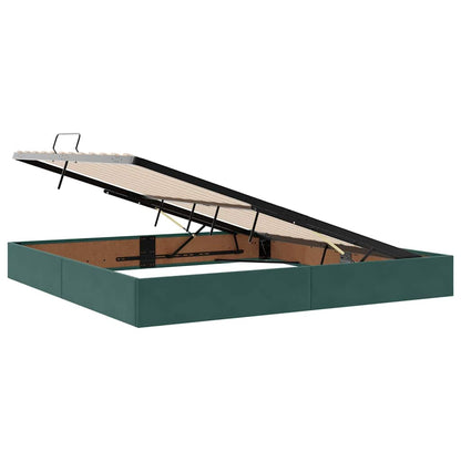 Letto con Contenitore Verde Scuro 200 x 200 cm Velluto
