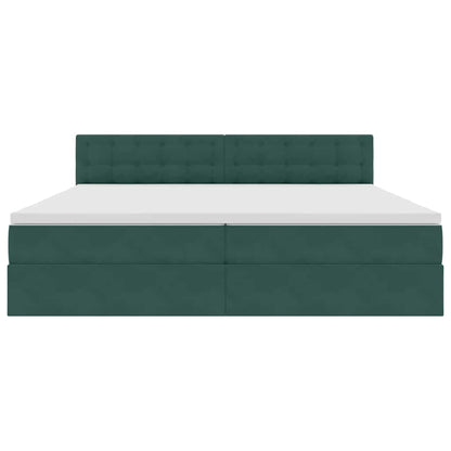 Letto con Contenitore Verde Scuro 200 x 200 cm Velluto