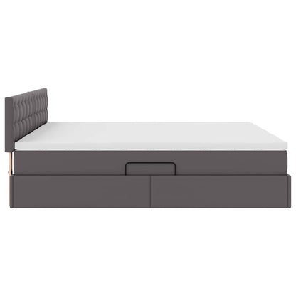 Letto con Contenitore Grigio 180 x 200 cm Pelle Sintetica | homemem39