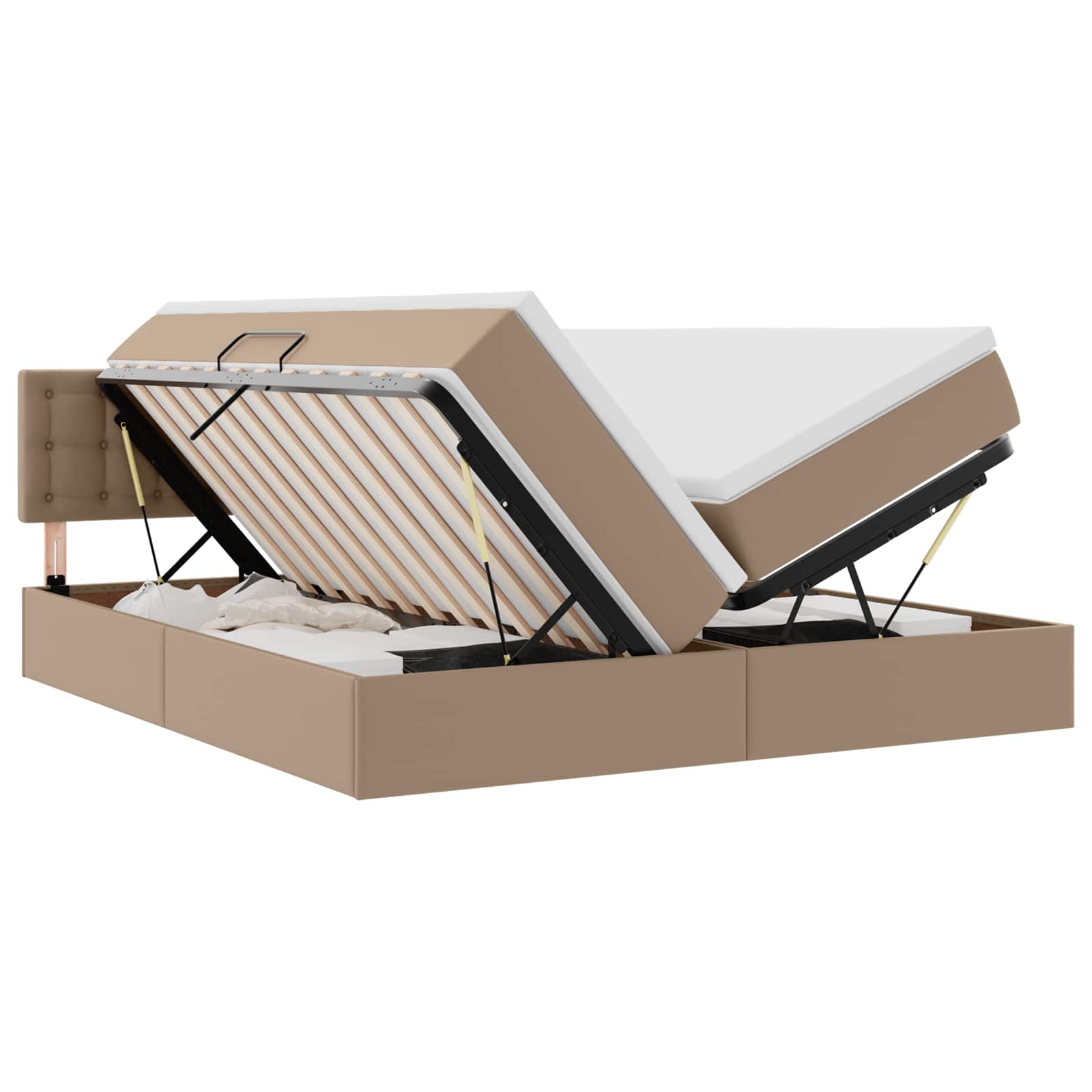 Letto con Contenitore Cappuccino 180 x 200 cm Pelle Sintetica | homemem39
