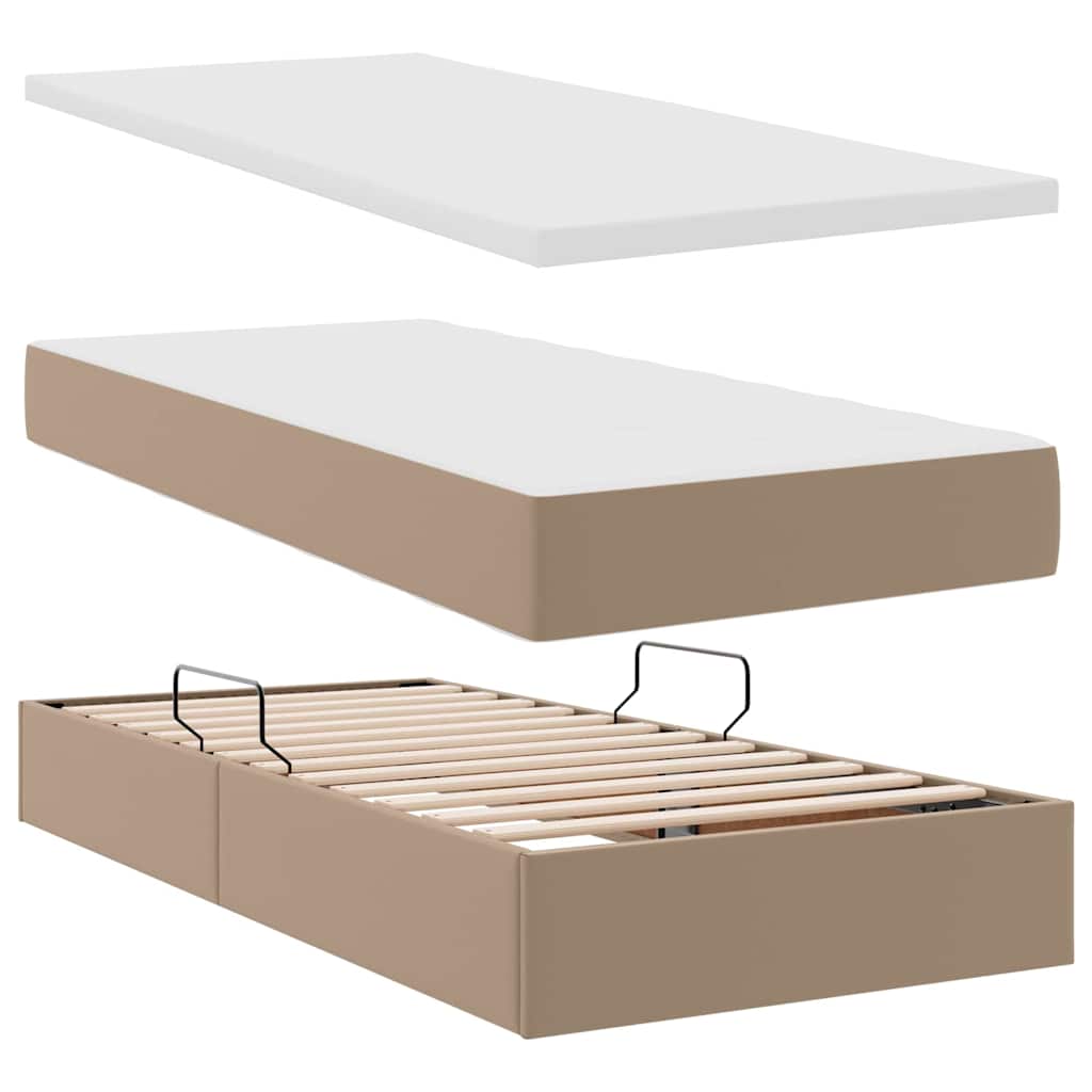 Letto con Contenitore Cappuccino 180 x 200 cm Pelle Sintetica | homemem39
