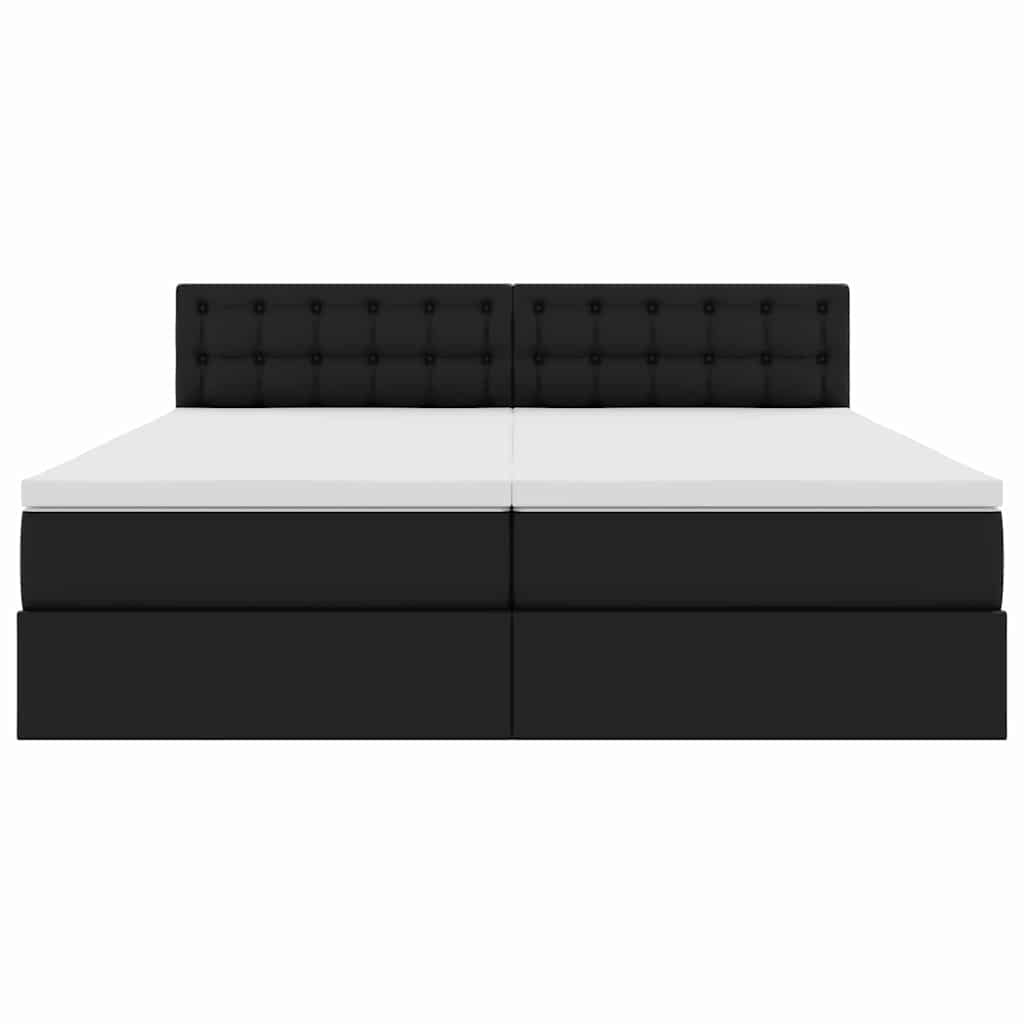 Letto con Contenitore Nero 200 x 200 cm Pelle Sintetica | homemem39