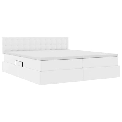 Letto con Contenitore Bianco Puro 200 x 200 cm Pelle Sintetica | homemem39