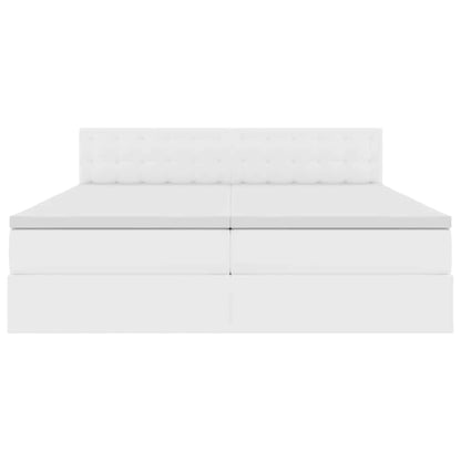 Letto con Contenitore Bianco Puro 200 x 200 cm Pelle Sintetica | homemem39