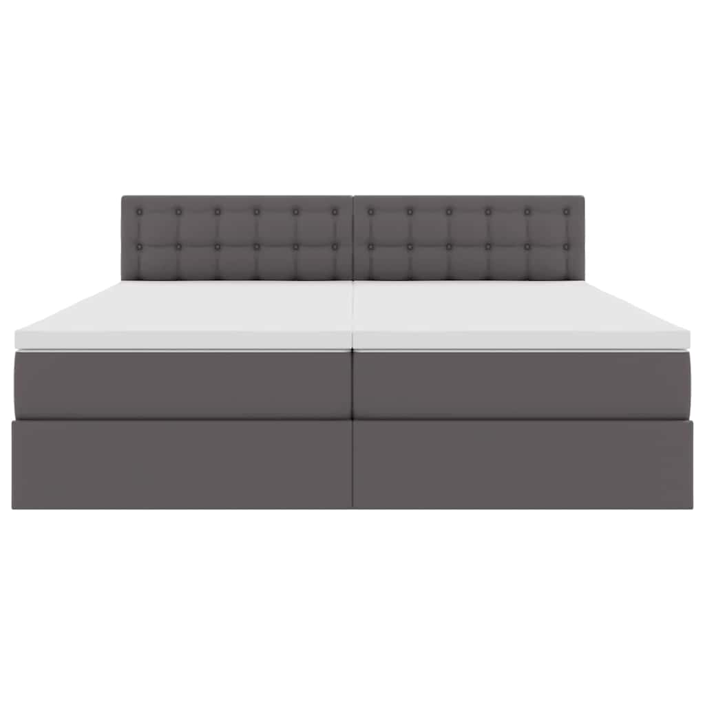 Letto con Contenitore Grigio 200 x 200 cm Pelle Sintetica | homemem39