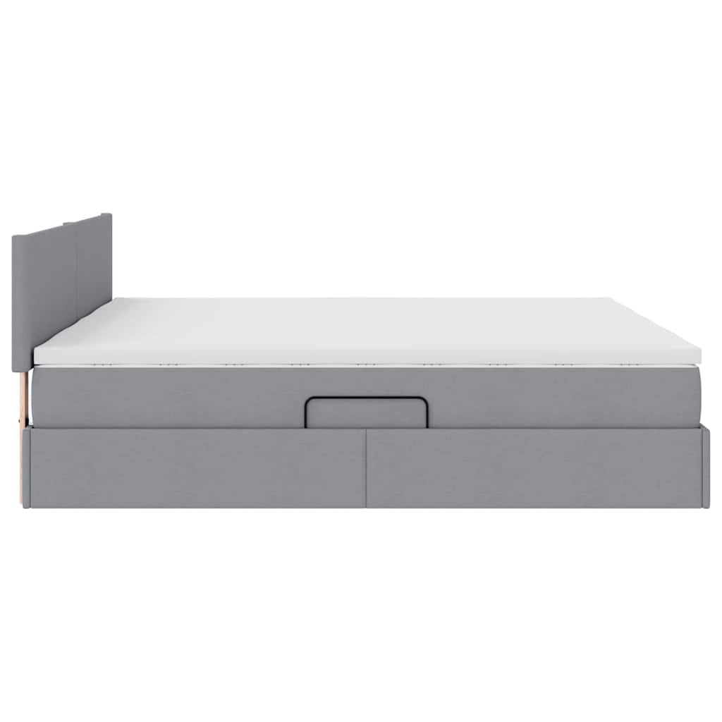 Letto con Contenitore con materasso Grigio chiaro 180 x 200 cm