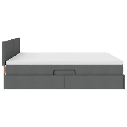 Letto con Contenitore Grigio scuro 180 x 200 cm Pelle Sintetica