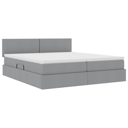 Letto con Contenitore con materasso Grigio chiaro 200 x 200 cm | homemem39
