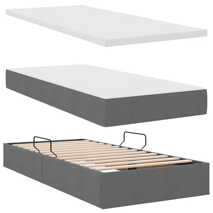 Letto con Contenitore Grigio scuro 200 x 200 cm Pelle Sintetica | homemem39