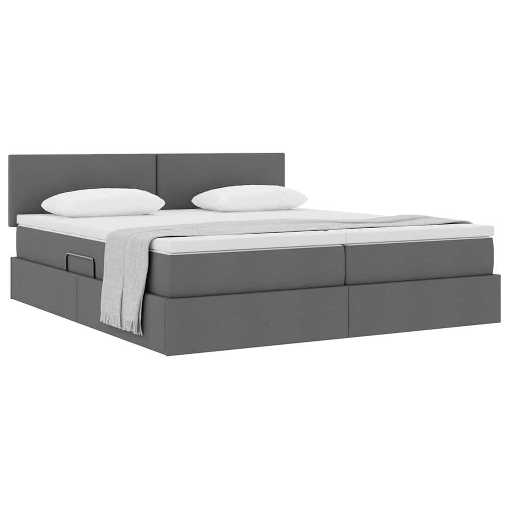 Letto con Contenitore Grigio scuro 200 x 200 cm Pelle Sintetica | homemem39