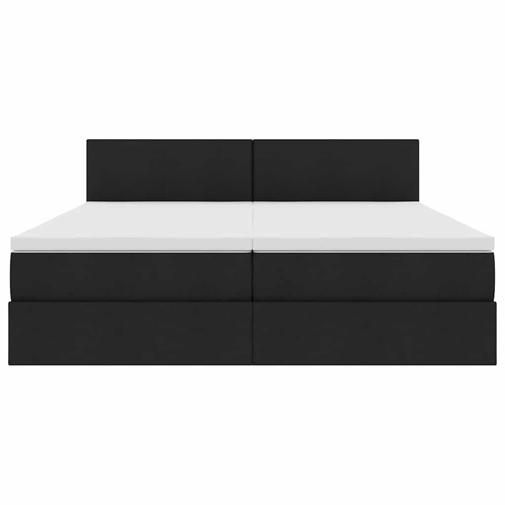 Letto con Contenitore Nero 200 x 200 cm Pelle Sintetica | homemem39