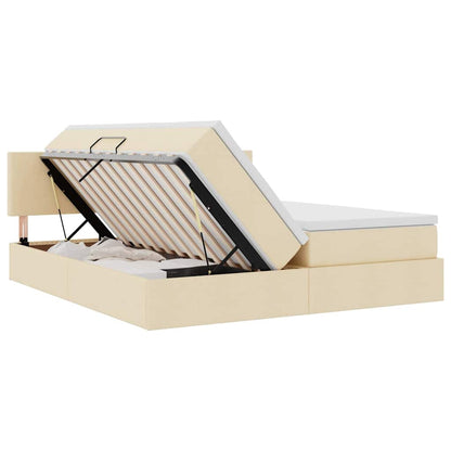 Letto con Contenitore Crema 200 x 200 cm Pelle Sintetica | homemem39