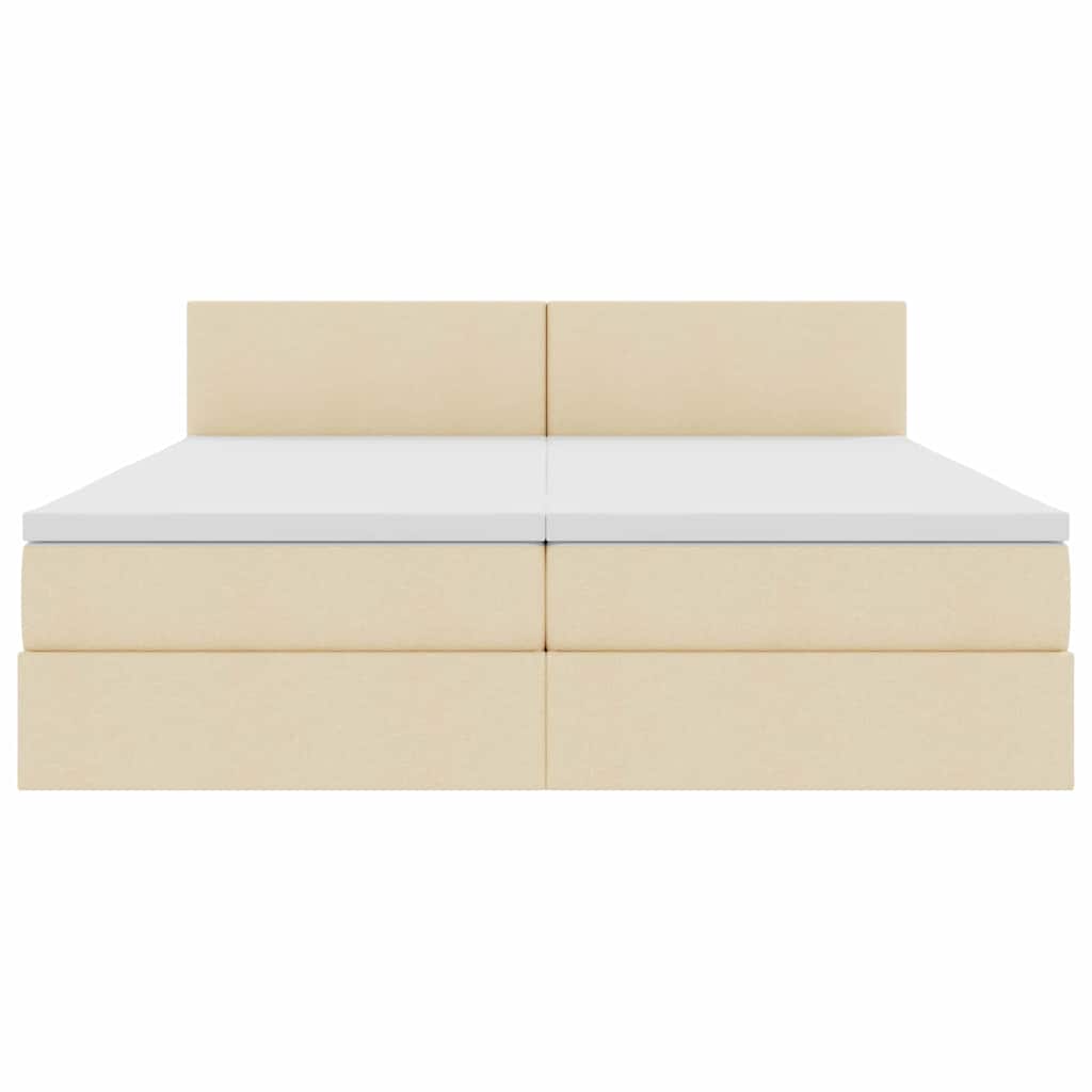 Letto con Contenitore Crema 200 x 200 cm Pelle Sintetica | homemem39