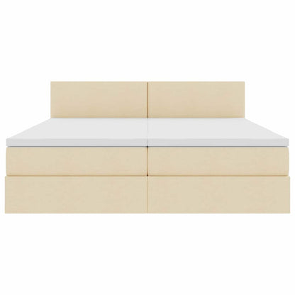 Letto con Contenitore Crema 200 x 200 cm Pelle Sintetica