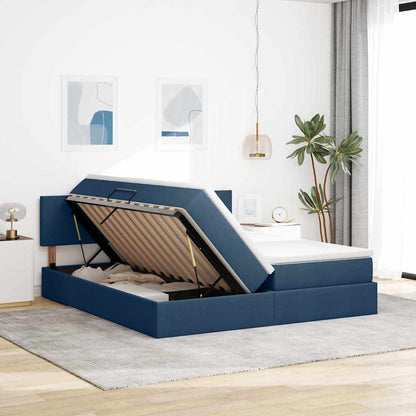 Letto con Contenitore Blu 100 x 200 cm Pelle Sintetica | homemem39