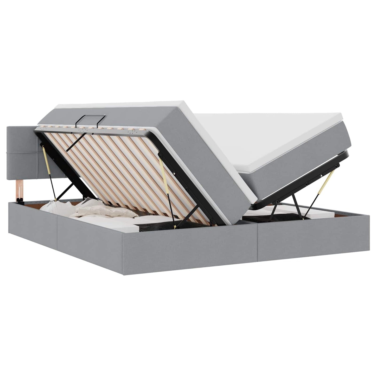 Letto con Contenitore con materasso Grigio chiaro 180 x 200 cm | homemem39