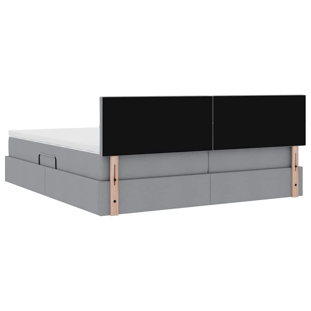 Letto con Contenitore con materasso Grigio chiaro 180 x 200 cm