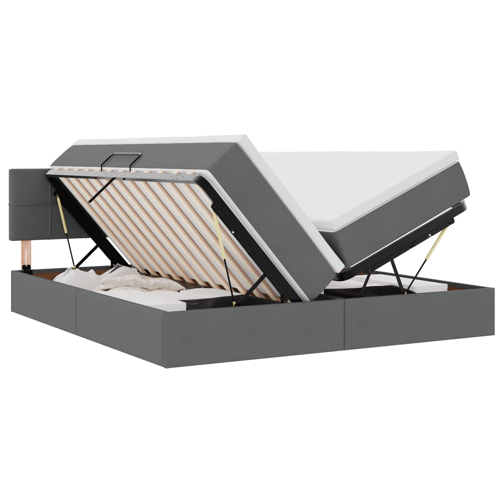 Letto con Contenitore Grigio scuro 180 x 200 cm Pelle Sintetica | homemem39