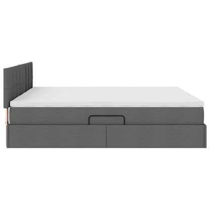 Letto con Contenitore Grigio scuro 180 x 200 cm Pelle Sintetica