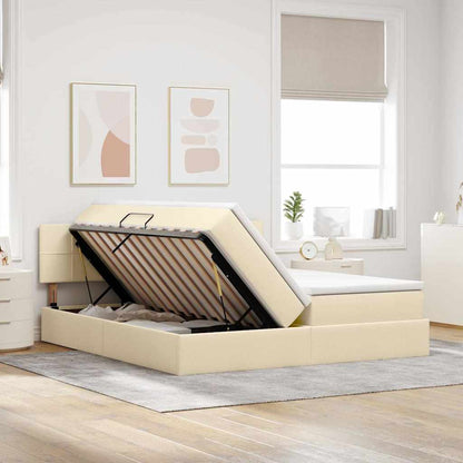 Letto con Contenitore Crema 180 x 200 cm Pelle Sintetica | homemem39