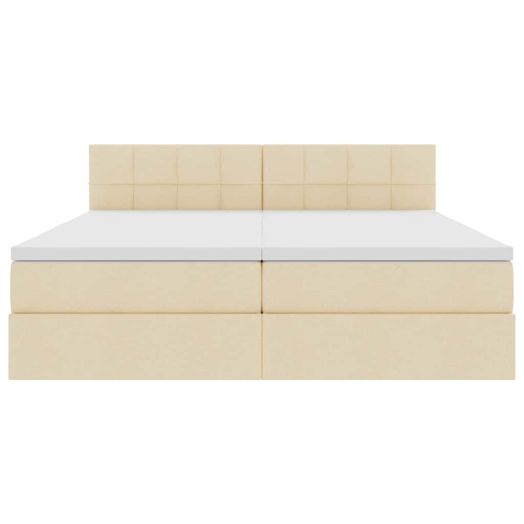 Letto con Contenitore Crema 180 x 200 cm Pelle Sintetica