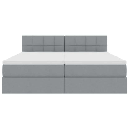 Letto con Contenitore con materasso Grigio chiaro 200 x 200 cm