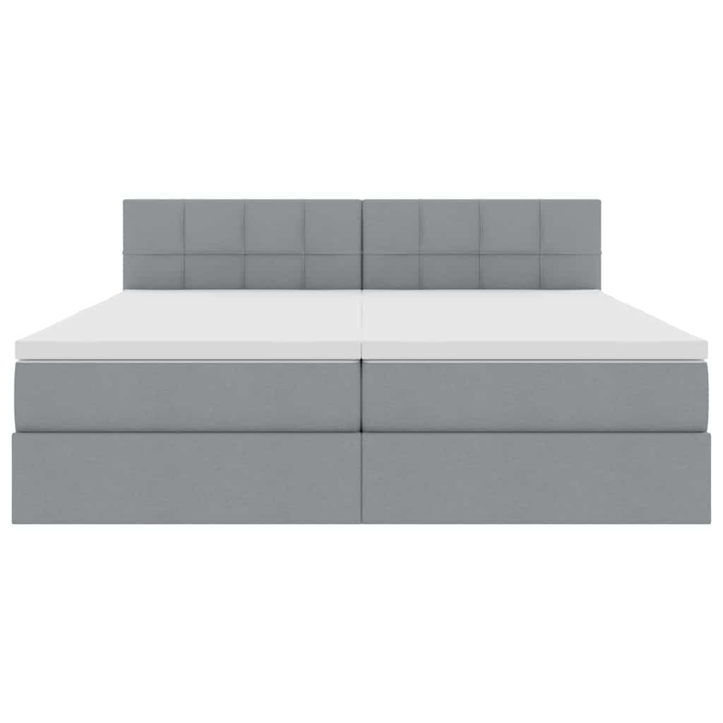 Letto con Contenitore con materasso Grigio chiaro 200 x 200 cm | homemem39