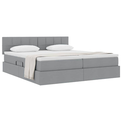 Letto con Contenitore con materasso Grigio chiaro 200 x 200 cm | homemem39