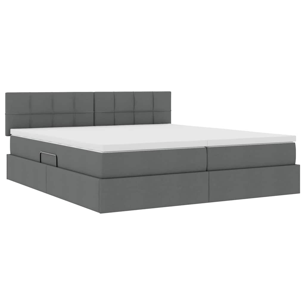 Letto con Contenitore Grigio scuro 200 x 200 cm Pelle Sintetica | homemem39