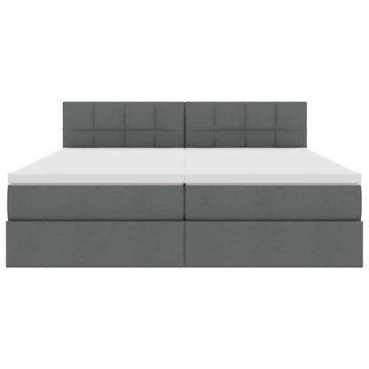 Letto con Contenitore Grigio scuro 200 x 200 cm Pelle Sintetica | homemem39