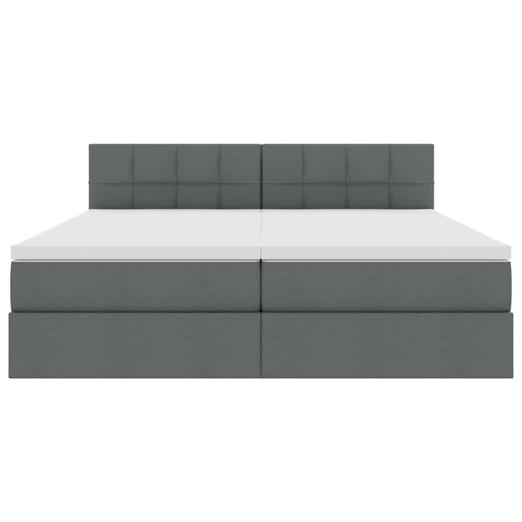 Letto con Contenitore Grigio scuro 200 x 200 cm Pelle Sintetica | homemem39