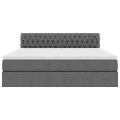 Letto con Contenitore Grigio scuro 180 x 200 cm Pelle Sintetica
