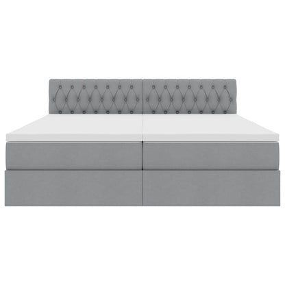 Letto con Contenitore con materasso Grigio chiaro 200 x 200 cm | homemem39
