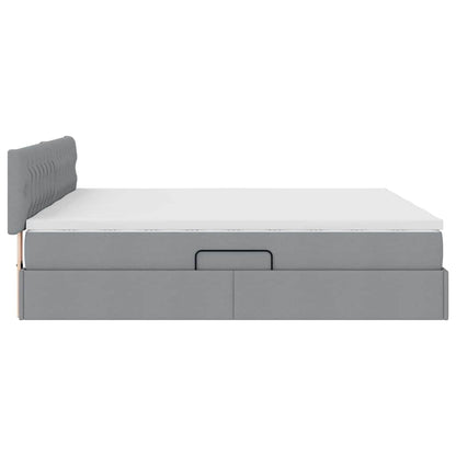 Letto con Contenitore con materasso Grigio chiaro 200 x 200 cm
