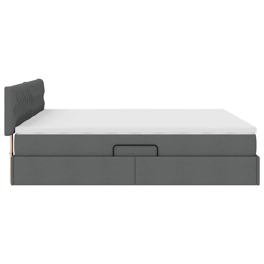 Letto con Contenitore Grigio scuro 200 x 200 cm Pelle Sintetica