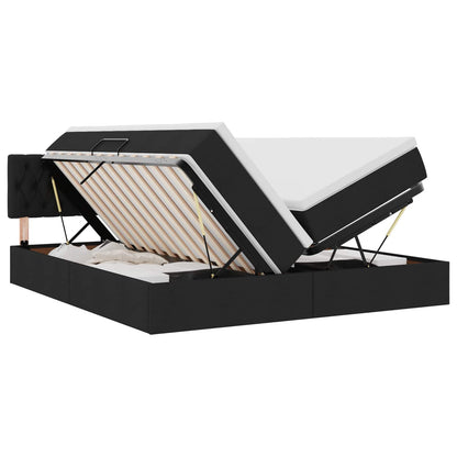 Letto con Contenitore Nero 200 x 200 cm Pelle Sintetica | homemem39