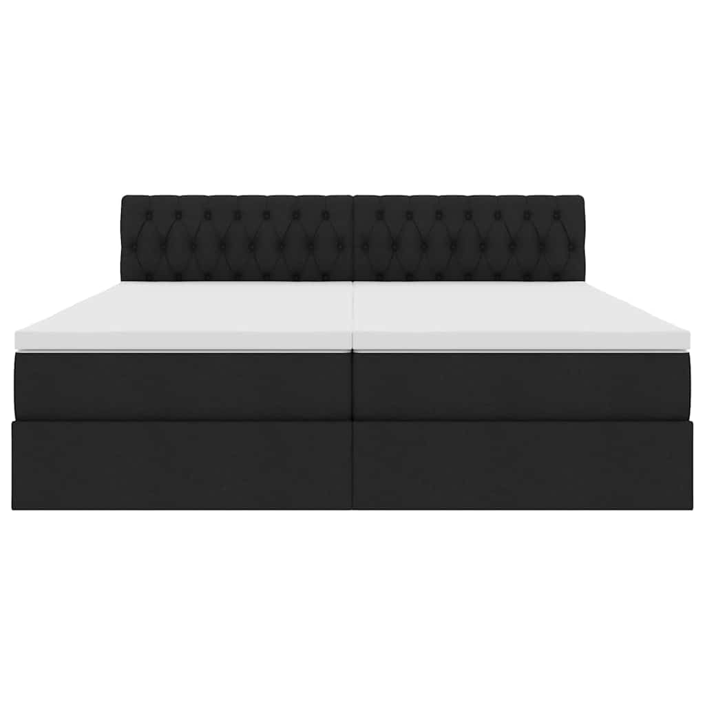 Letto con Contenitore Nero 200 x 200 cm Pelle Sintetica | homemem39