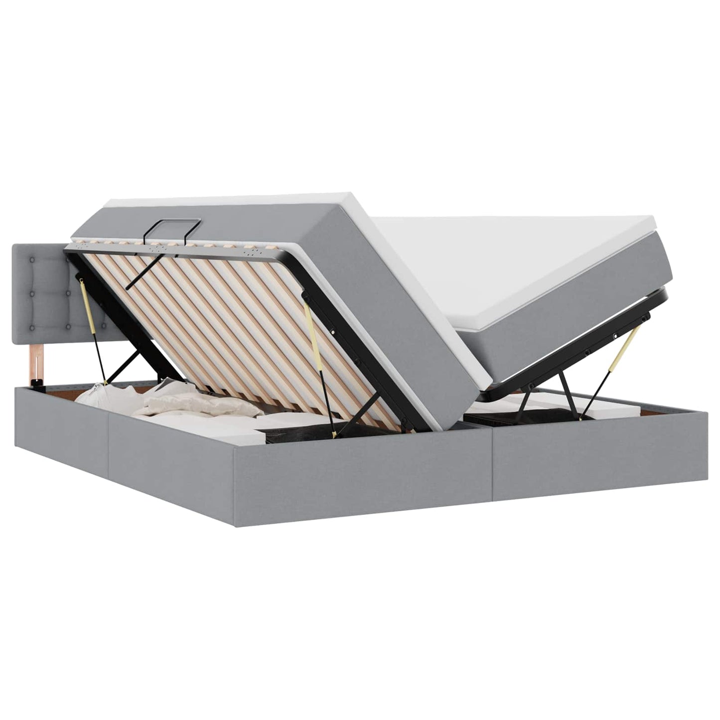 Letto con Contenitore con materasso Grigio chiaro 180 x 200 cm | homemem39