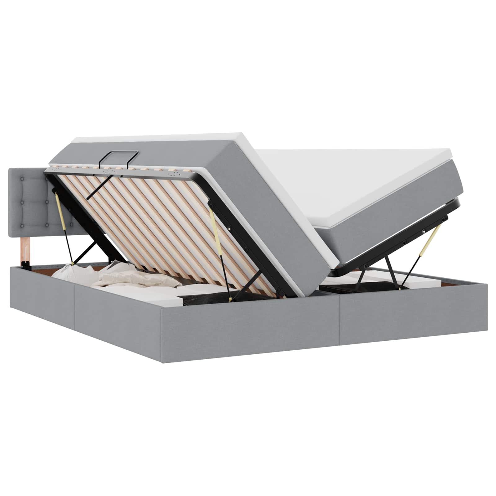 Letto con Contenitore con materasso Grigio chiaro 180 x 200 cm | homemem39