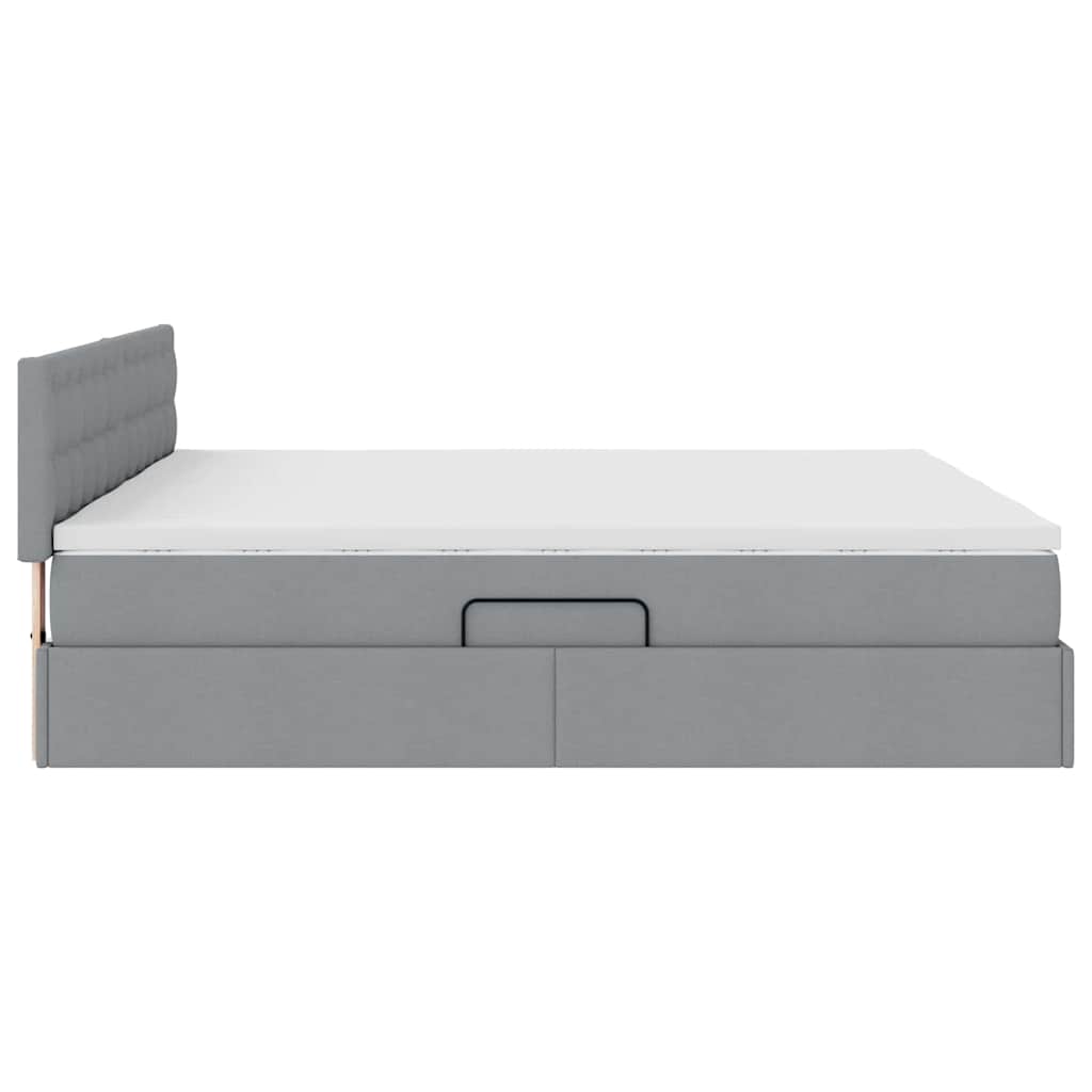 Letto con Contenitore con materasso Grigio chiaro 180 x 200 cm