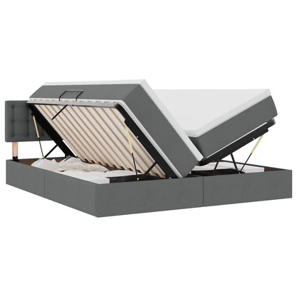 Letto con Contenitore Grigio scuro 180 x 200 cm Pelle Sintetica | homemem39