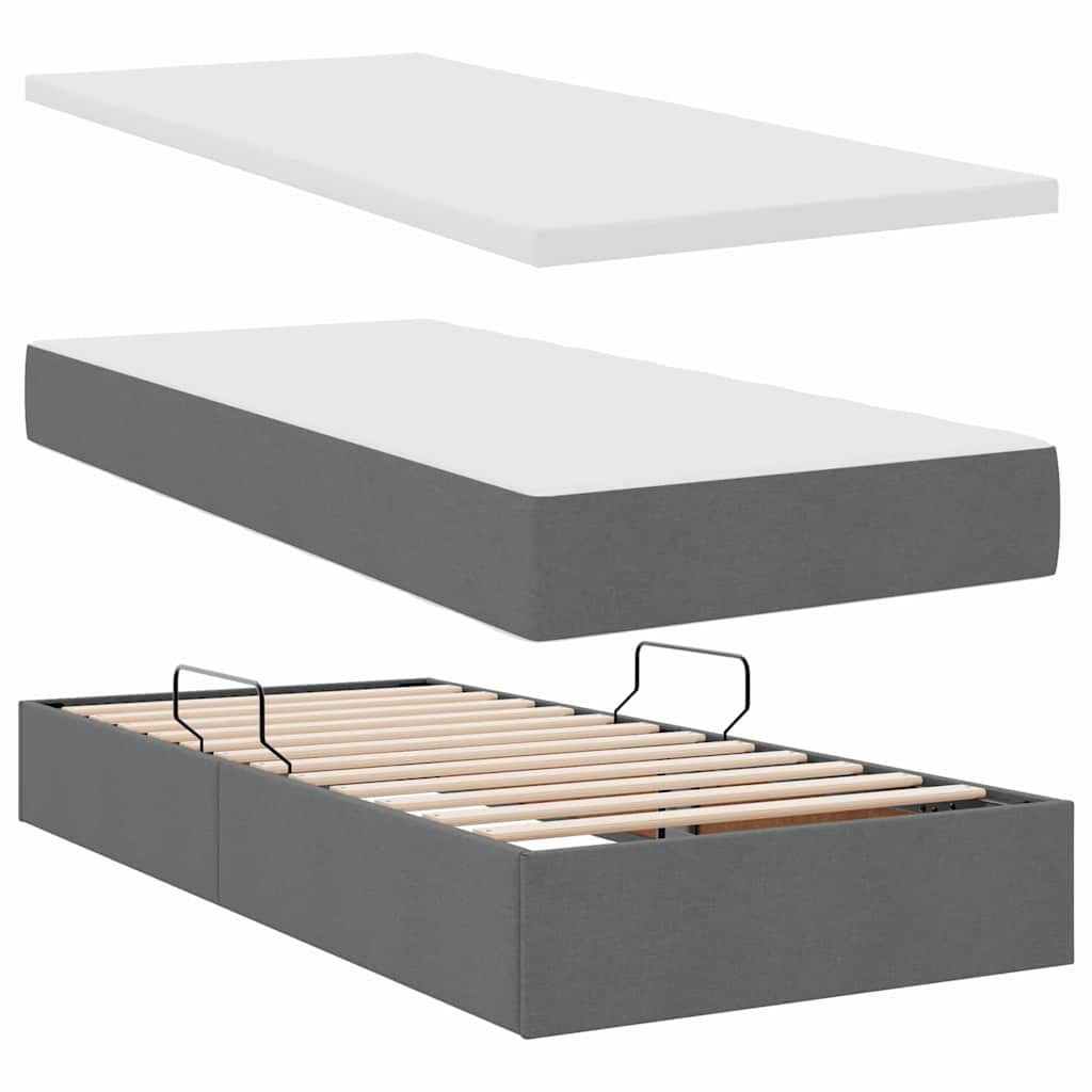 Letto con Contenitore Grigio scuro 180 x 200 cm Pelle Sintetica | homemem39